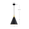 Dorothy 10-in White With Gold Detail 1 Light Pendant