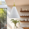 Dorothy 10-in White With Gold Detail 1 Light Pendant
