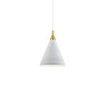 Dorothy 10-in White With Gold Detail 1 Light Pendant