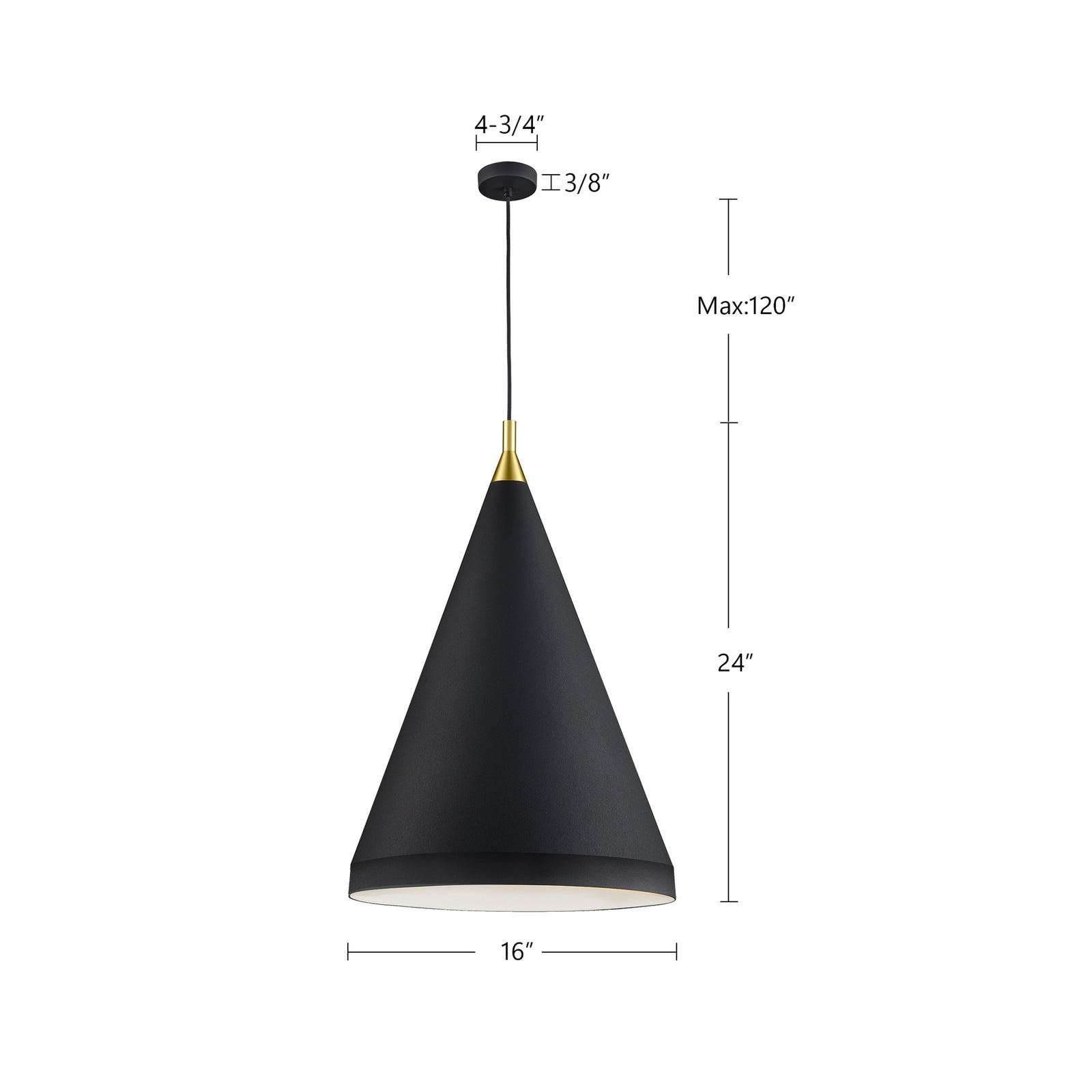 Dorothy 16-in White With Gold Detail 1 Light Pendant