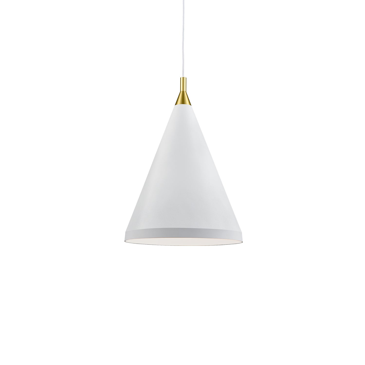 Dorothy 16-in White With Gold Detail 1 Light Pendant