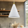 Dorothy 16-in White With Gold Detail 1 Light Pendant