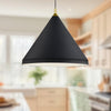 Dorothy 24-in Black With Gold Detail 1 Light Pendant