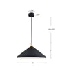 Dorothy 18-in White With Gold Detail 1 Light Pendant