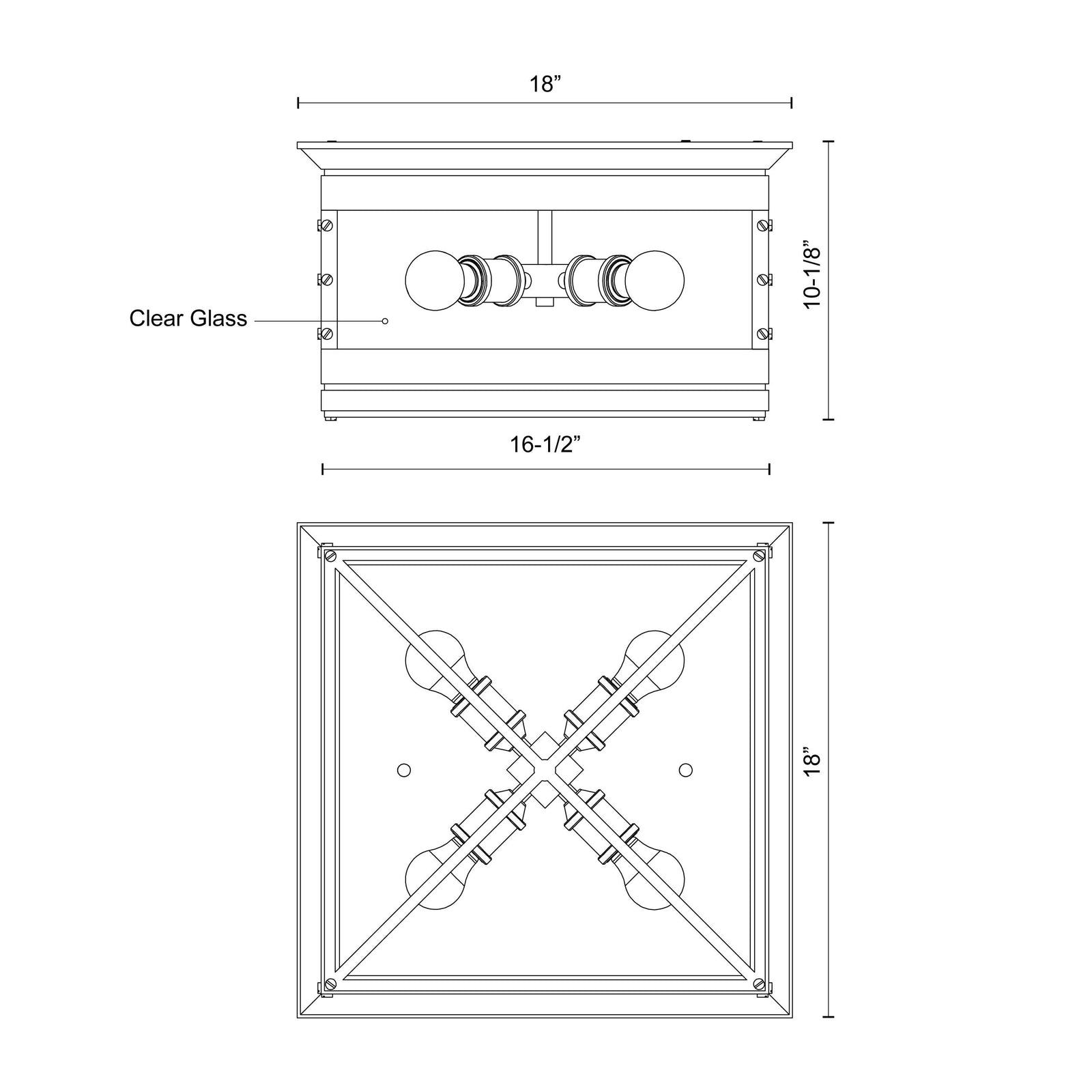 Douglas Urban Bronze 4 Lights Flush Mount
