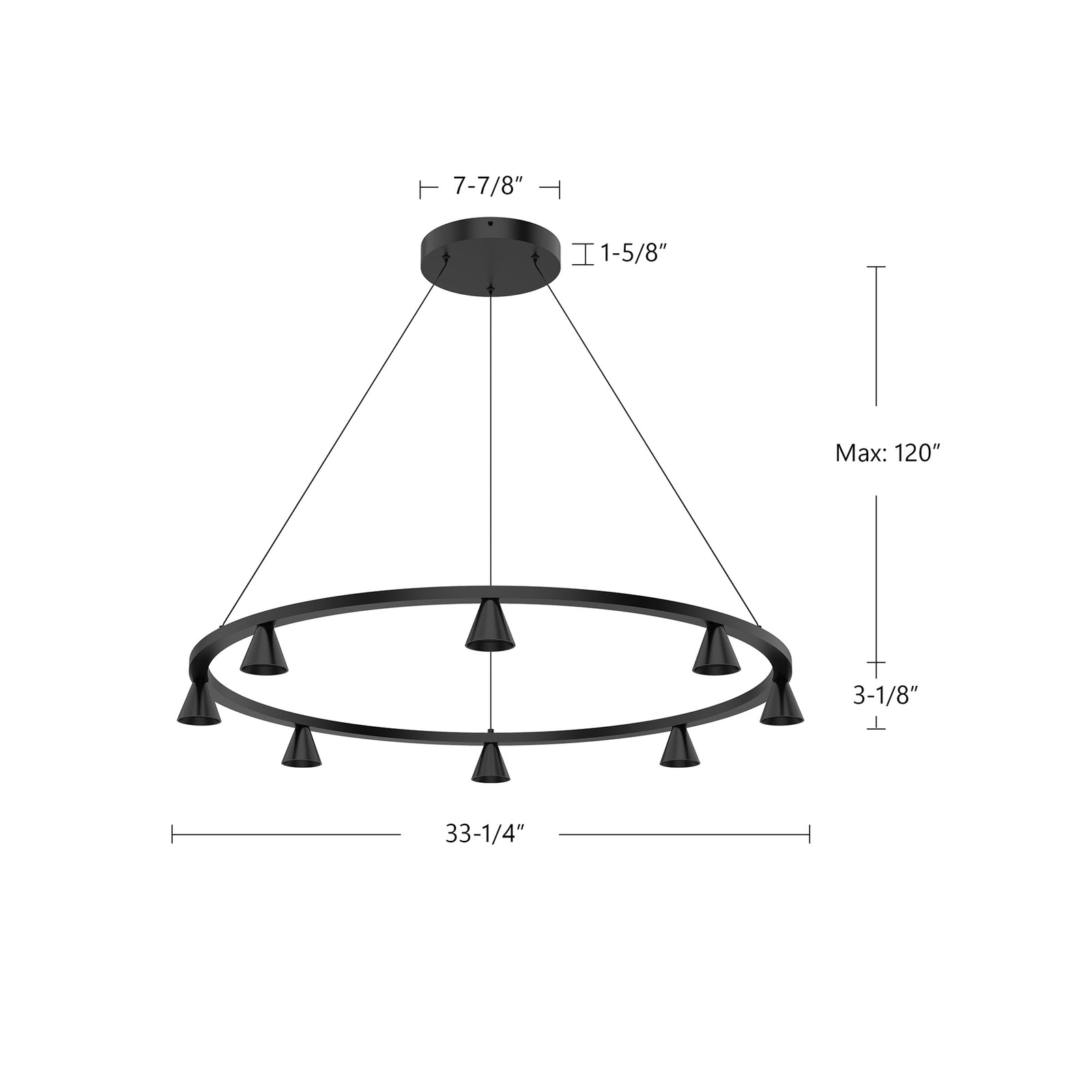 Dune 33-in Black LED Chandeliers