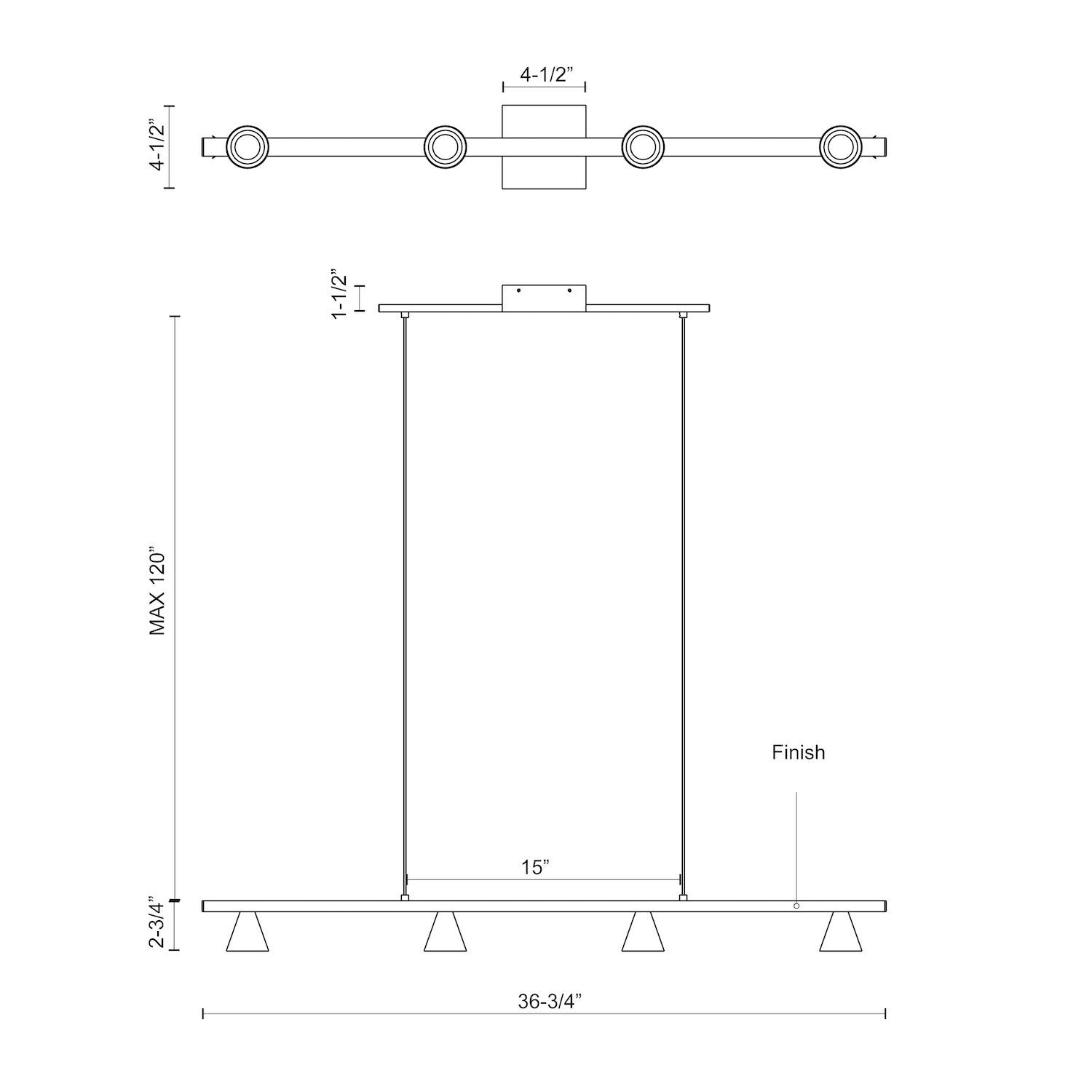 Dune 37-in Black LED Linear Pendant