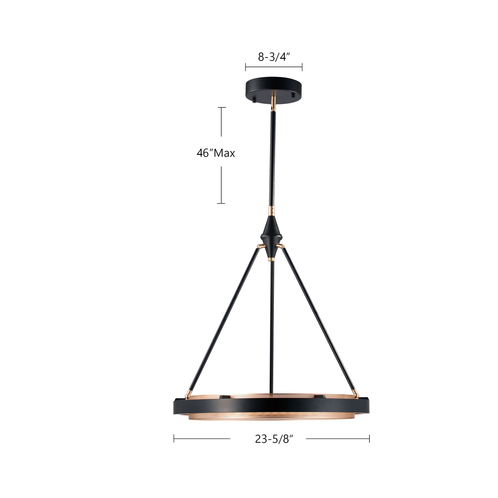 Duo 24-in Classic Black/Silver Shimmer LED Pendant