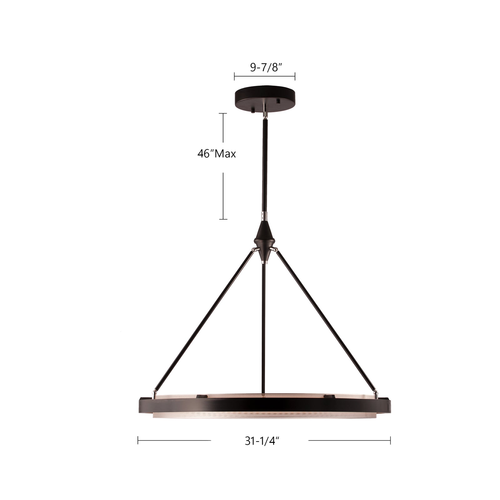 Duo 32-in Classic Black/Gold Shimmer LED Pendant