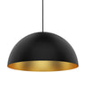 Domos 40" Large Pendant - Matte Black w/Brushed Gold Interior - E26 Socket