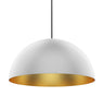 Domos 32" Large Pendant - White w/Brushed Gold Interior - E26 Socket