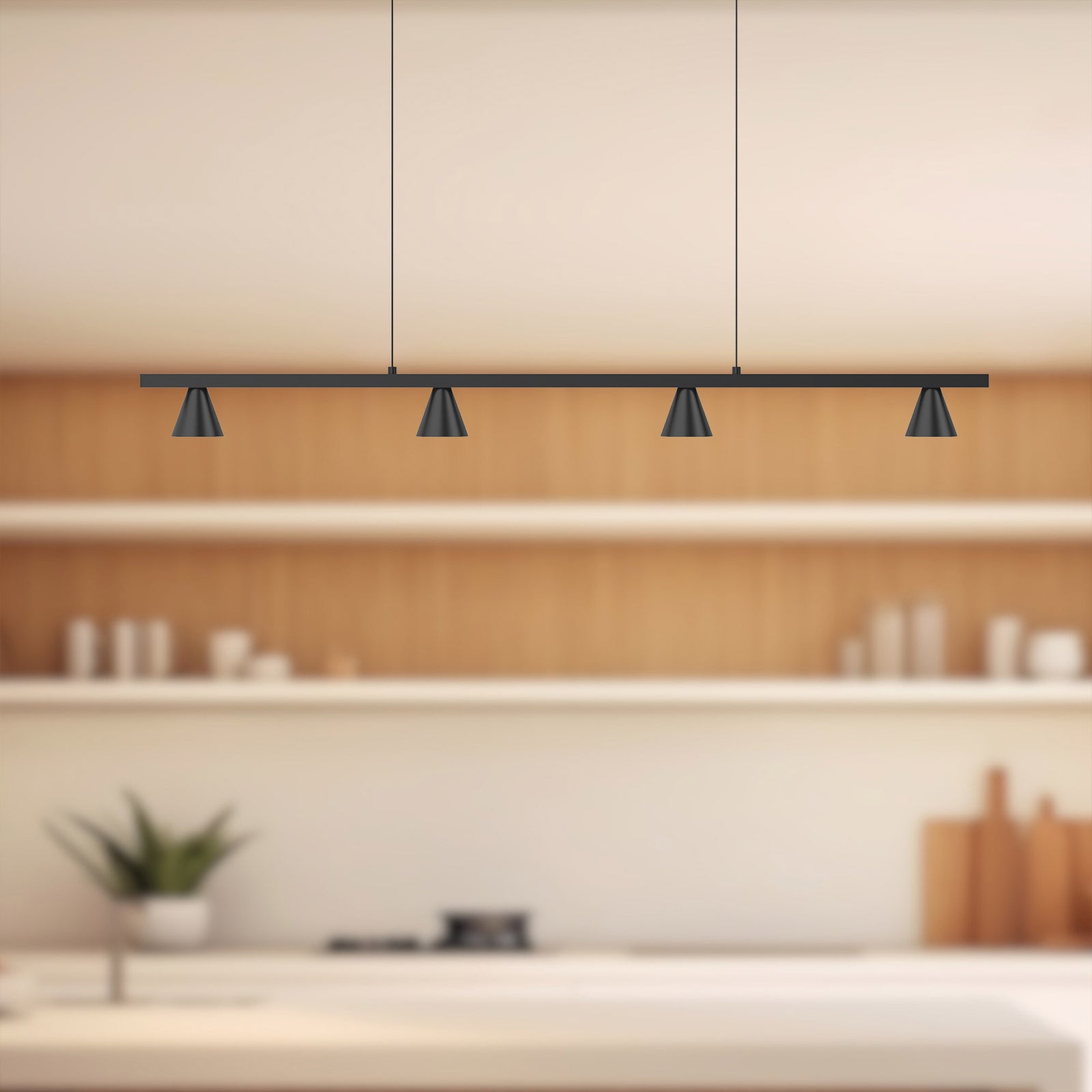 Dune 37-in Black LED Linear Pendant