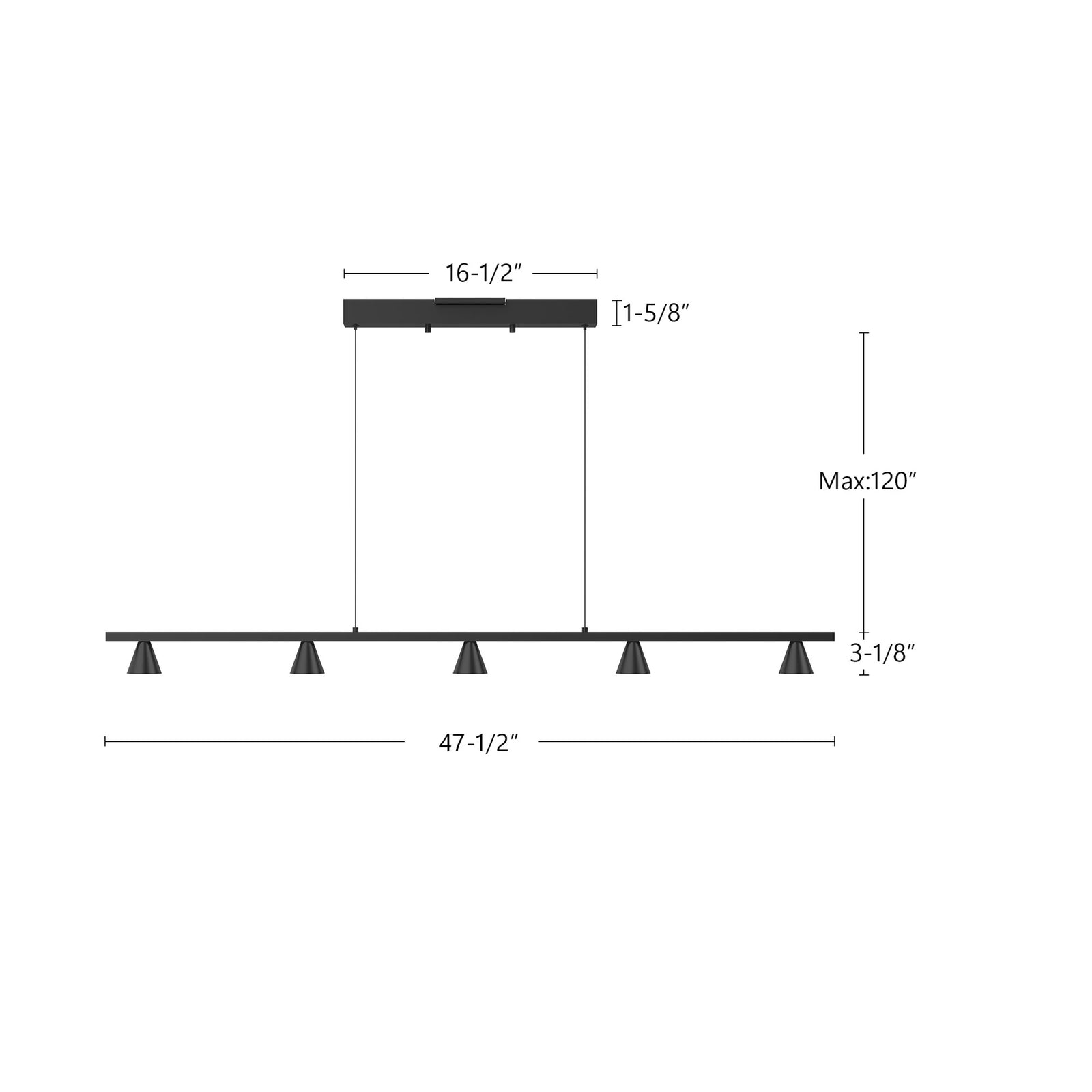 Dune 47-in Brushed Nickel LED Linear Pendant
