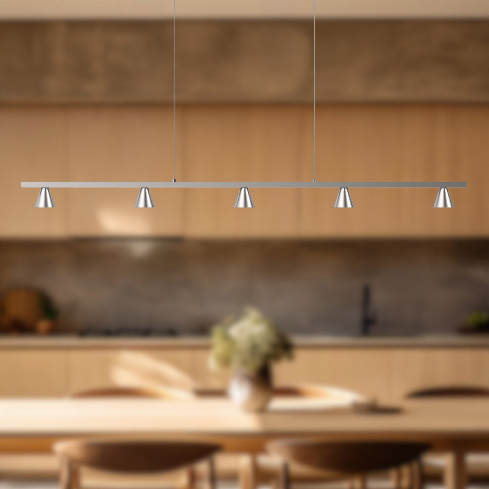 Dune 47-in Brushed Nickel LED Linear Pendant