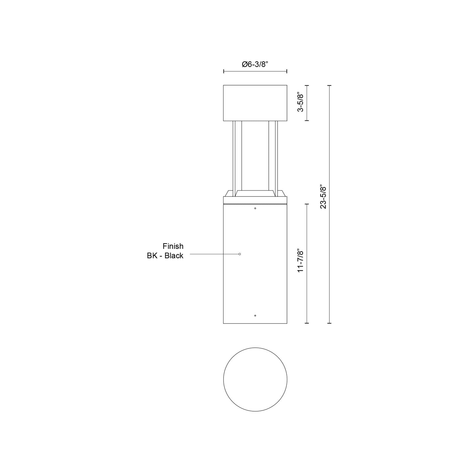 Novato 24-in Black LED Exterior Bollard