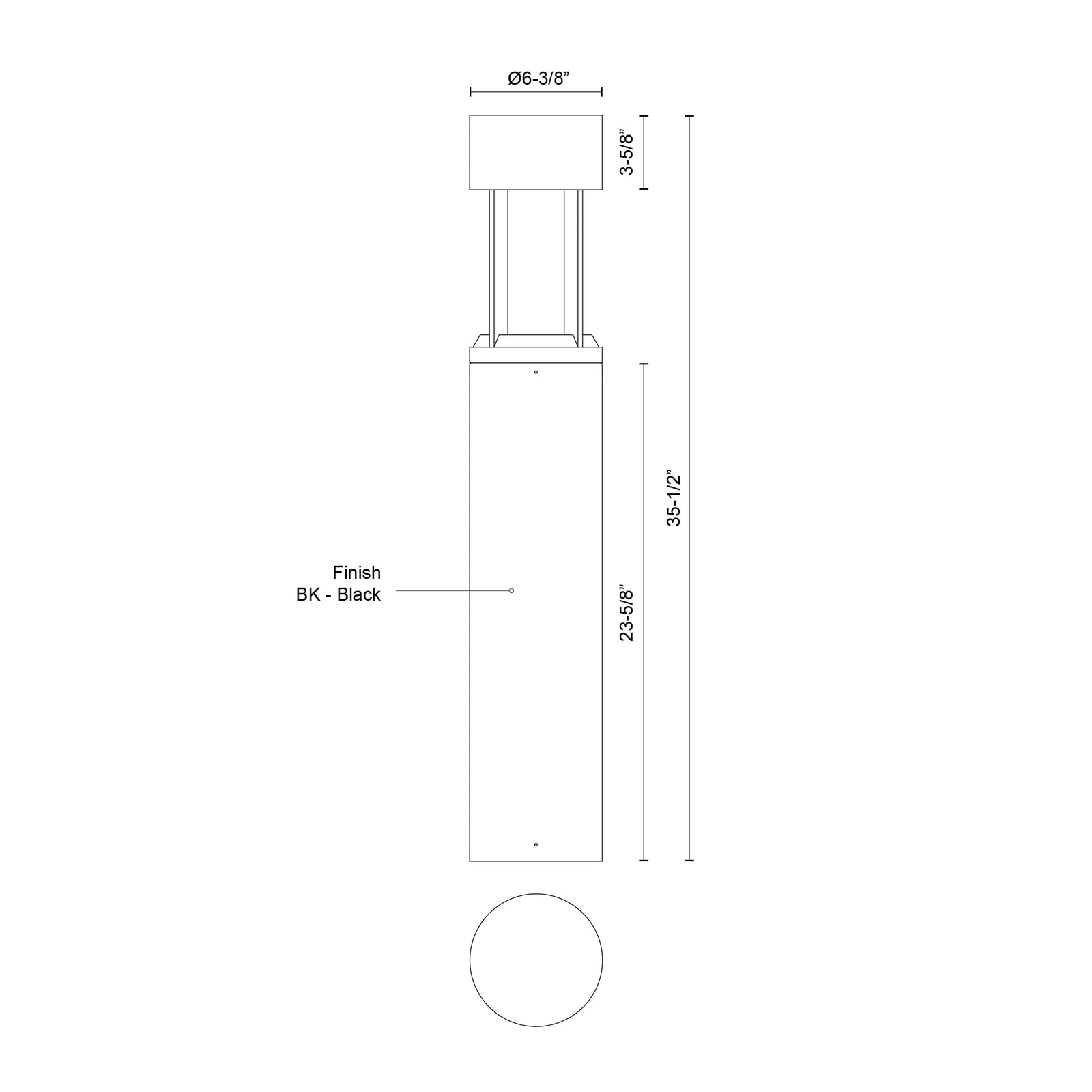 Novato 36-in Black LED Exterior Bollard