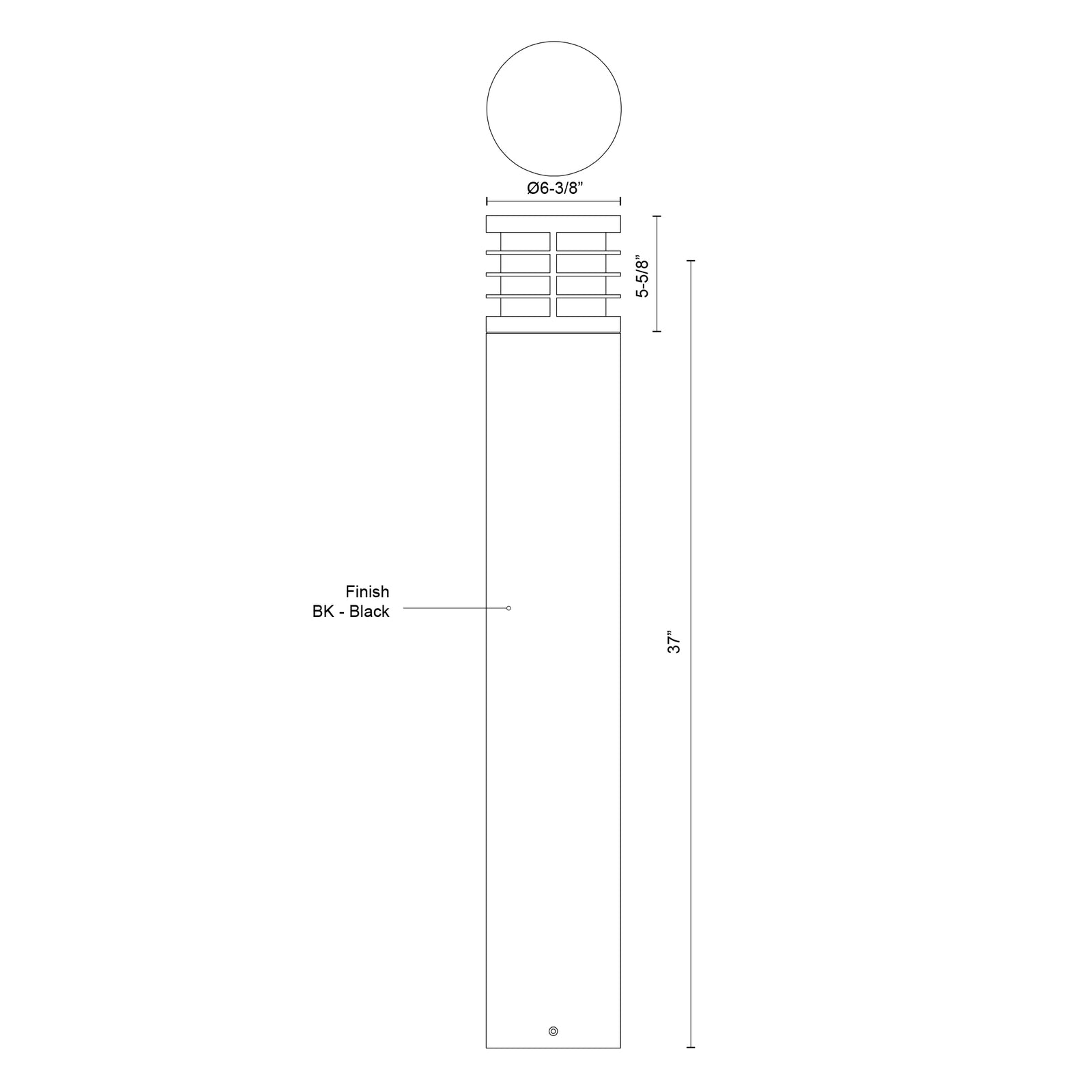 Blaine 37-in Black LED Exterior Bollard