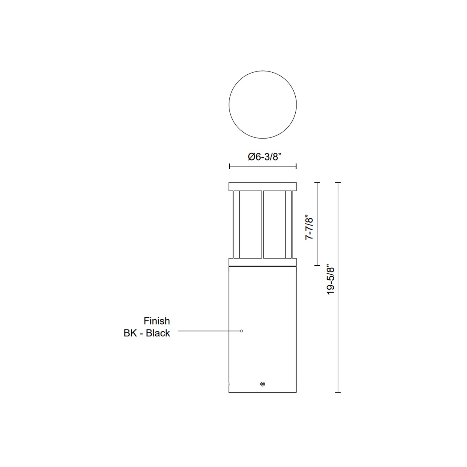 Alden 20-in Black LED Exterior Bollard