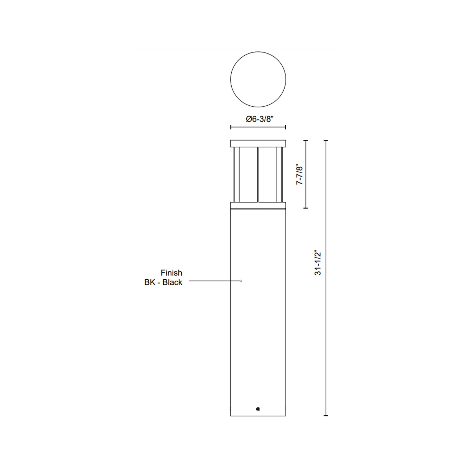 Alden 31-in Black LED Exterior Bollard