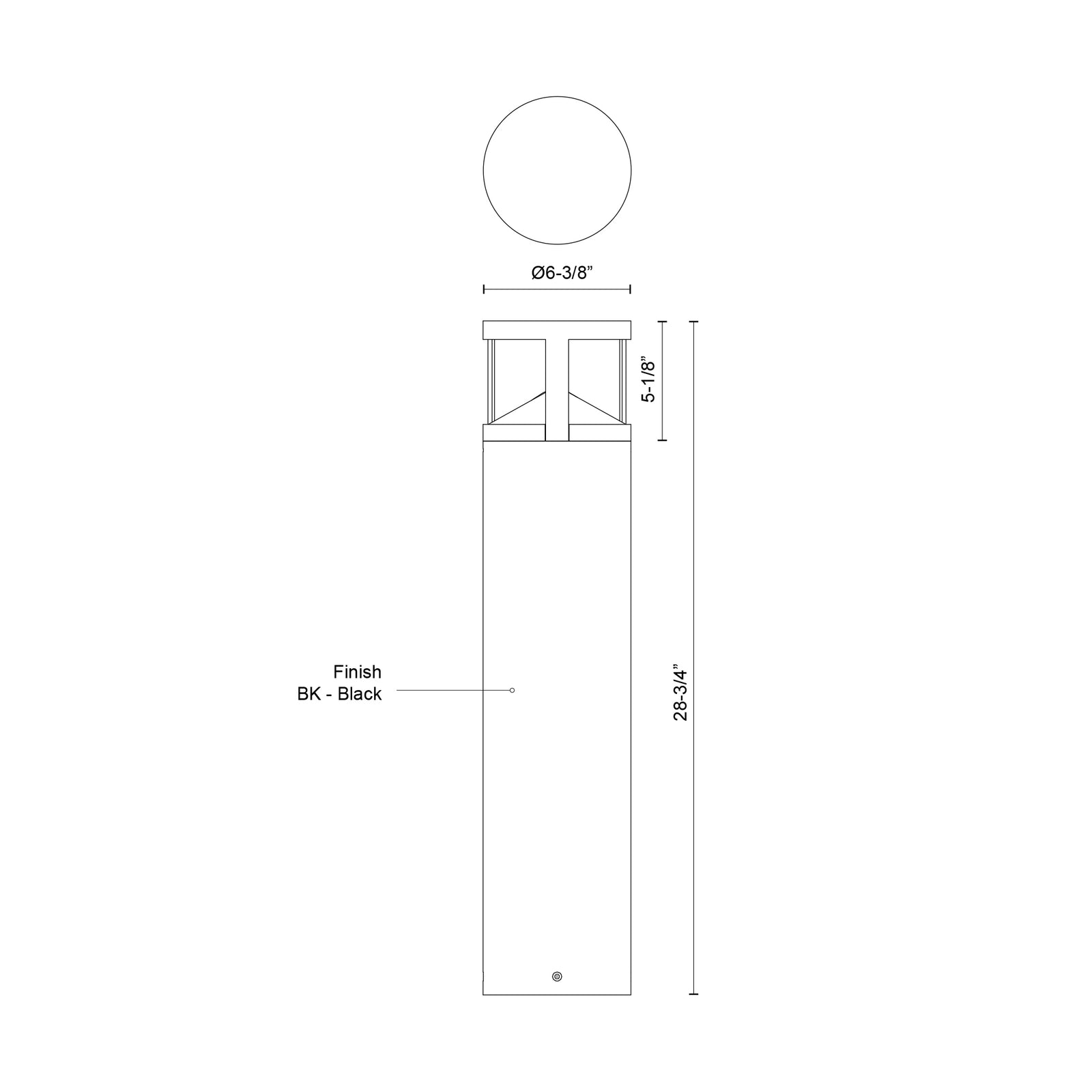 Glen 29-in Black LED Exterior Bollard
