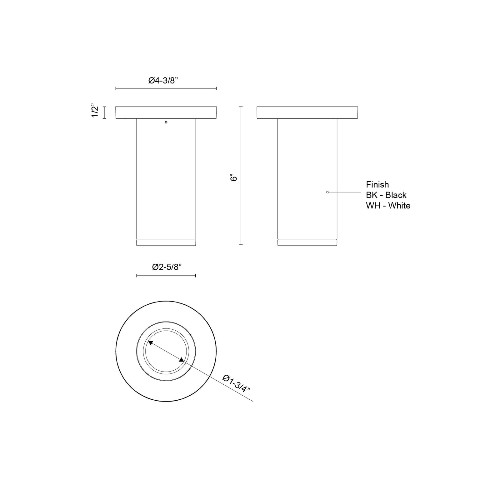 Nordic 6-in (2-in Dia.) White LED Exterior Ceiling