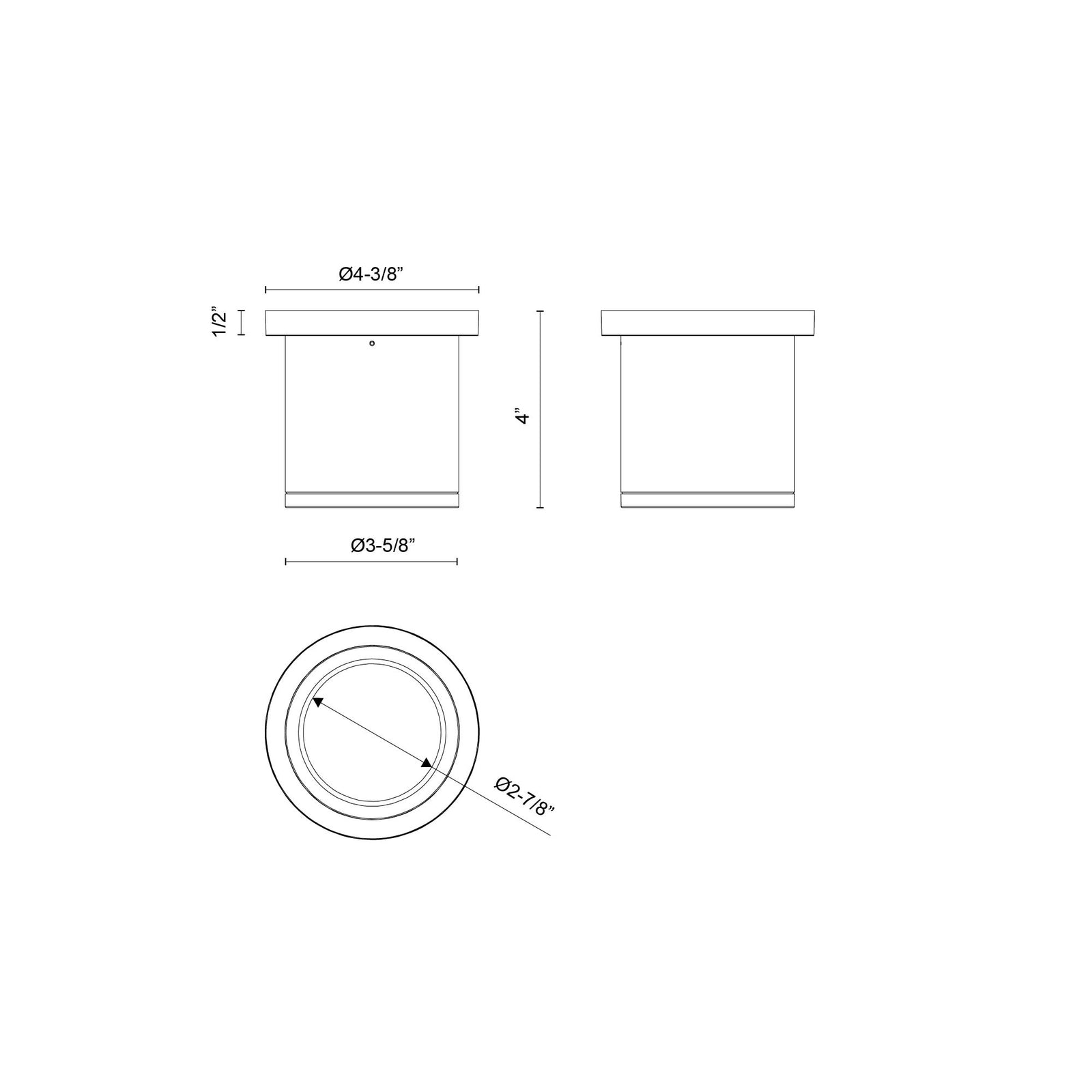 Nordic 4-in (3-in Dia.) White LED Exterior Ceiling