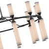 Edwin 38-in Urban Bronze/Frosted Ribbed Glass LED Chandelier