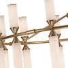 Edwin 38-in Vintage Brass/Frosted Ribbed Glass LED Chandeliers