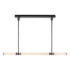 Edwin 48-in Urban Bronze/Frosted Ribbed Glass LED Linear Pendant