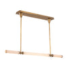 Edwin 48-in Vintage Brass/Frosted Ribbed Glass LED Linear Pendant