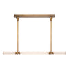 Edwin 48-in Vintage Brass/Frosted Ribbed Glass LED Linear Pendant