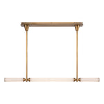 Edwin 48-in Vintage Brass/Frosted Ribbed Glass LED Linear Pendant