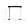 Edwin 48-in Urban Bronze/Frosted Ribbed Glass LED Linear Pendant