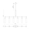 Wynwood 52-in Vintage Brass/Glossy Opal 6 Lights Linear Pendant