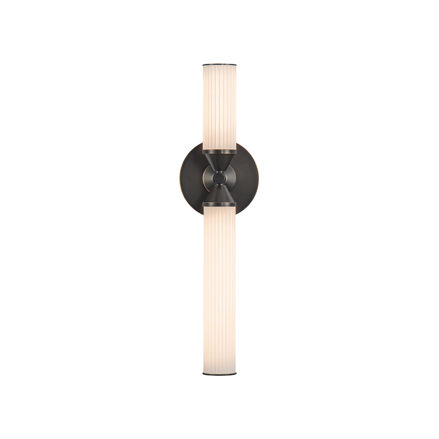 Edwin 18-in Urban Bronze/Frosted Ribbed Glass LED Wall/Vanity