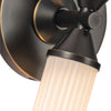 Edwin 18-in Urban Bronze/Frosted Ribbed Glass LED Wall/Vanity