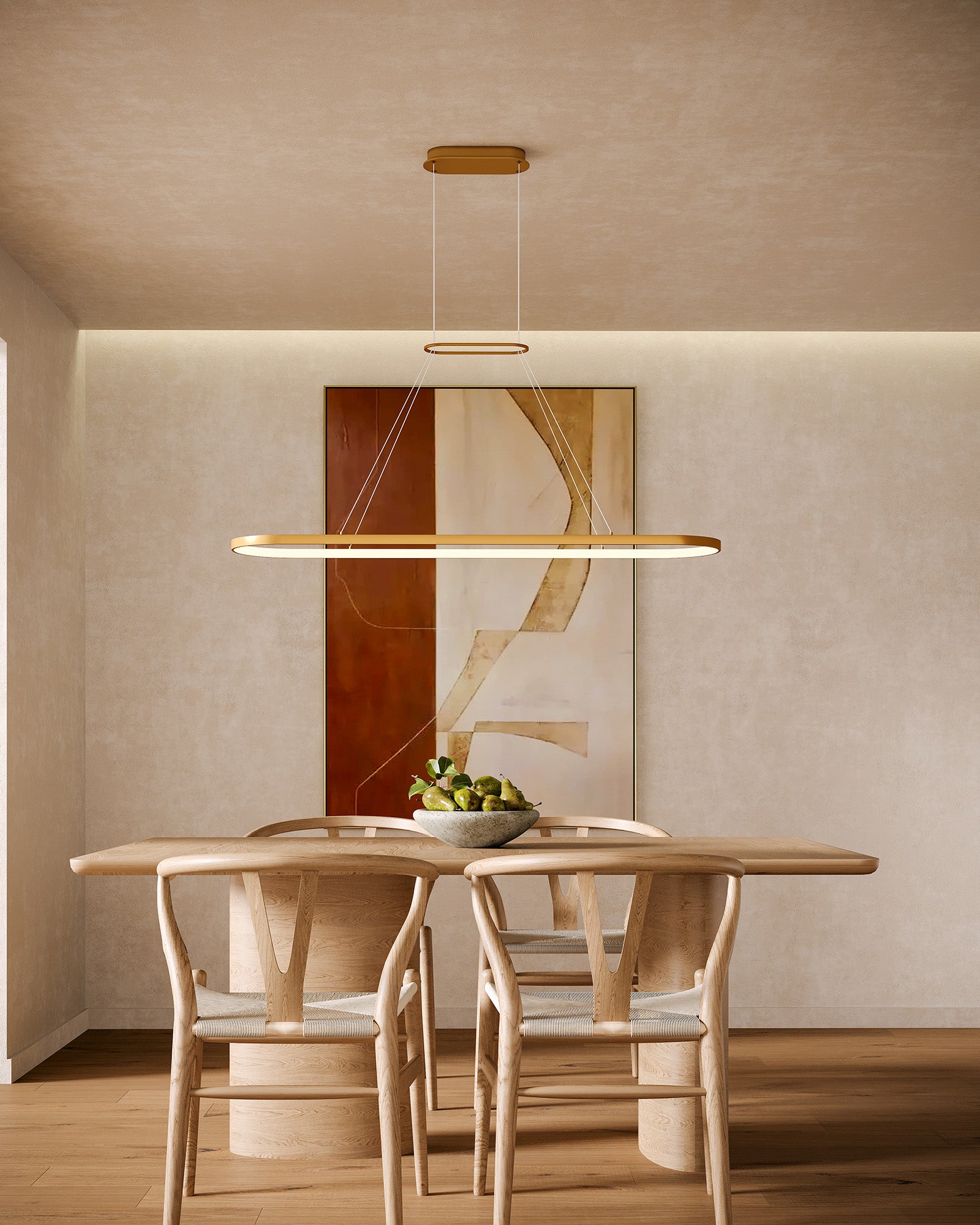 Eerie 47-in Antique Brass LED Pendant