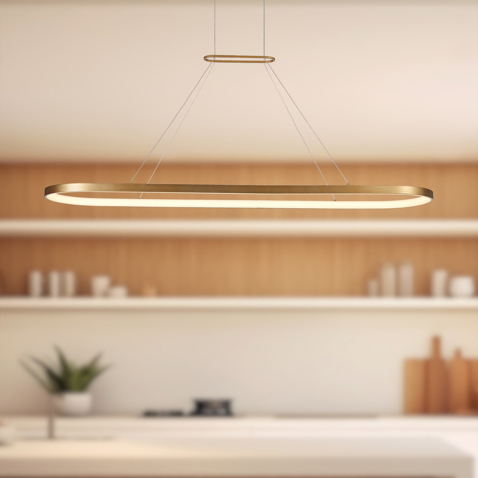 Eerie 59-in Antique Brass LED Pendant