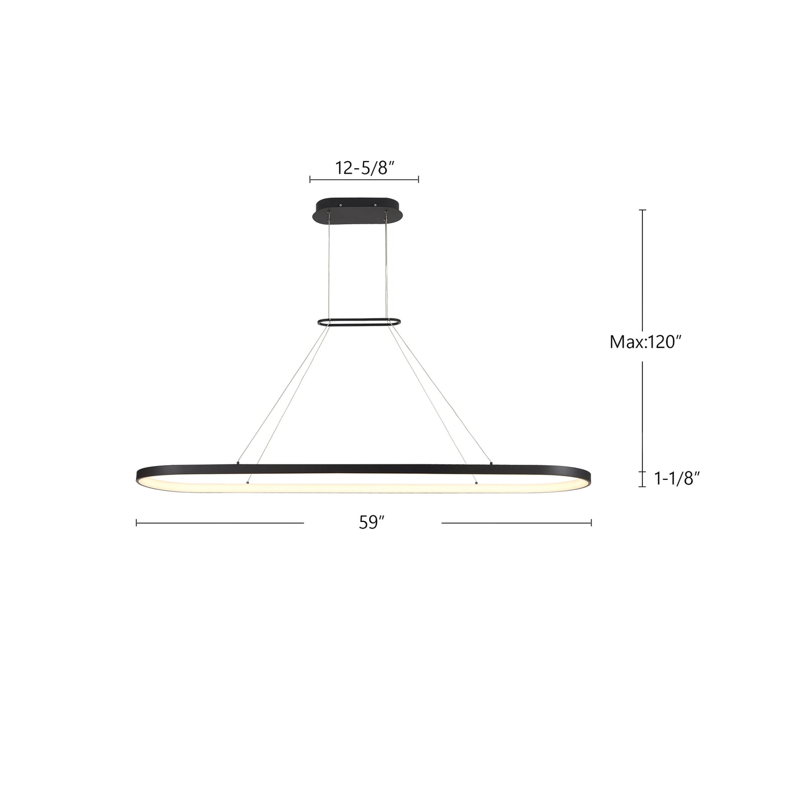 Eerie 59-in Black LED Pendant