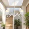 Effie 27-in Antique White/Opal Glass Socket Chandelier