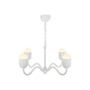 Effie 27-in Antique White/Opal Glass Socket Chandelier
