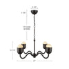 Effie 27-in Antique White/Opal Glass Socket Chandelier