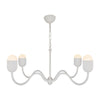 Effie 39-in Antique White/Opal Glass Socket Chandelier