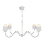 Effie 39-in Antique White/Opal Glass Socket Chandelier