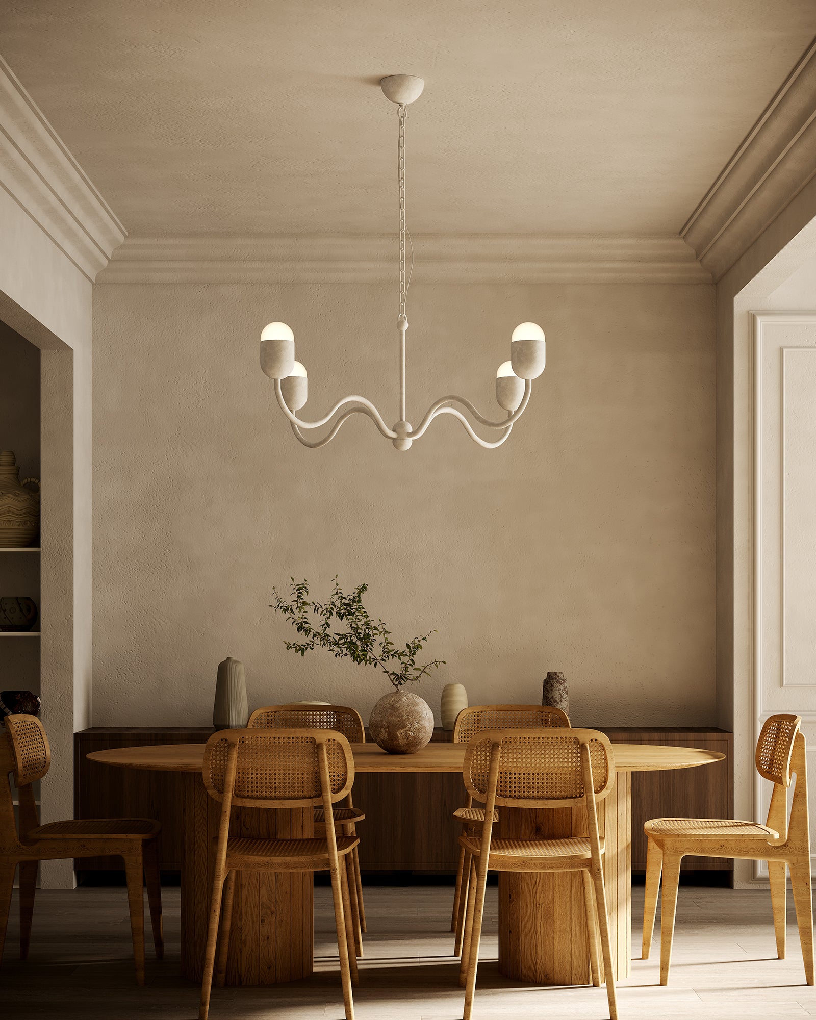Effie 39-in Antique White/Opal Glass Socket Chandelier