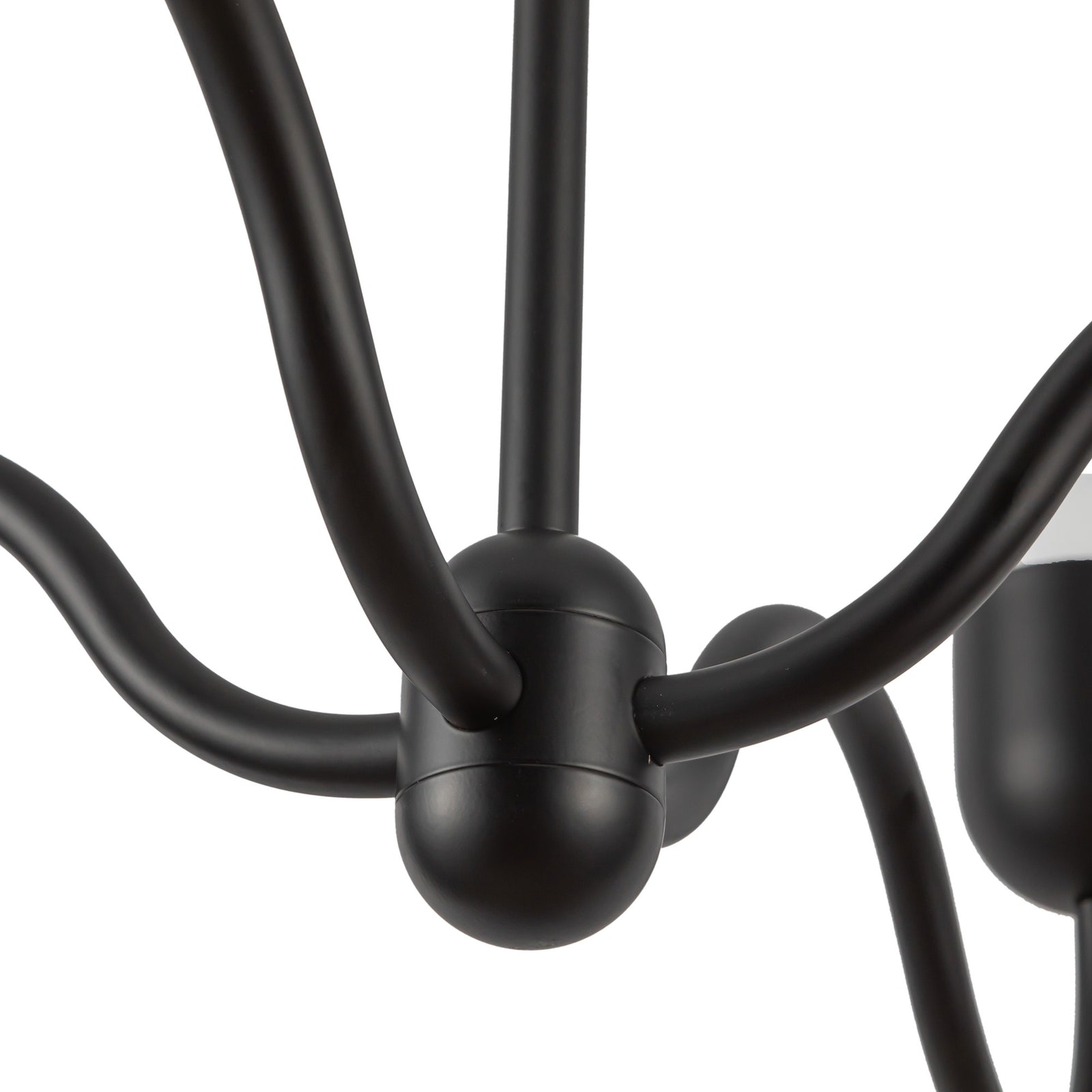 Effie 39-in Matte Black/Opal Glass Socket Chandelier