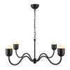 Effie 39-in Matte Black/Opal Glass Socket Chandelier