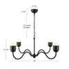 Effie 39-in Brushed Gold/Opal Glass Socket Chandelier