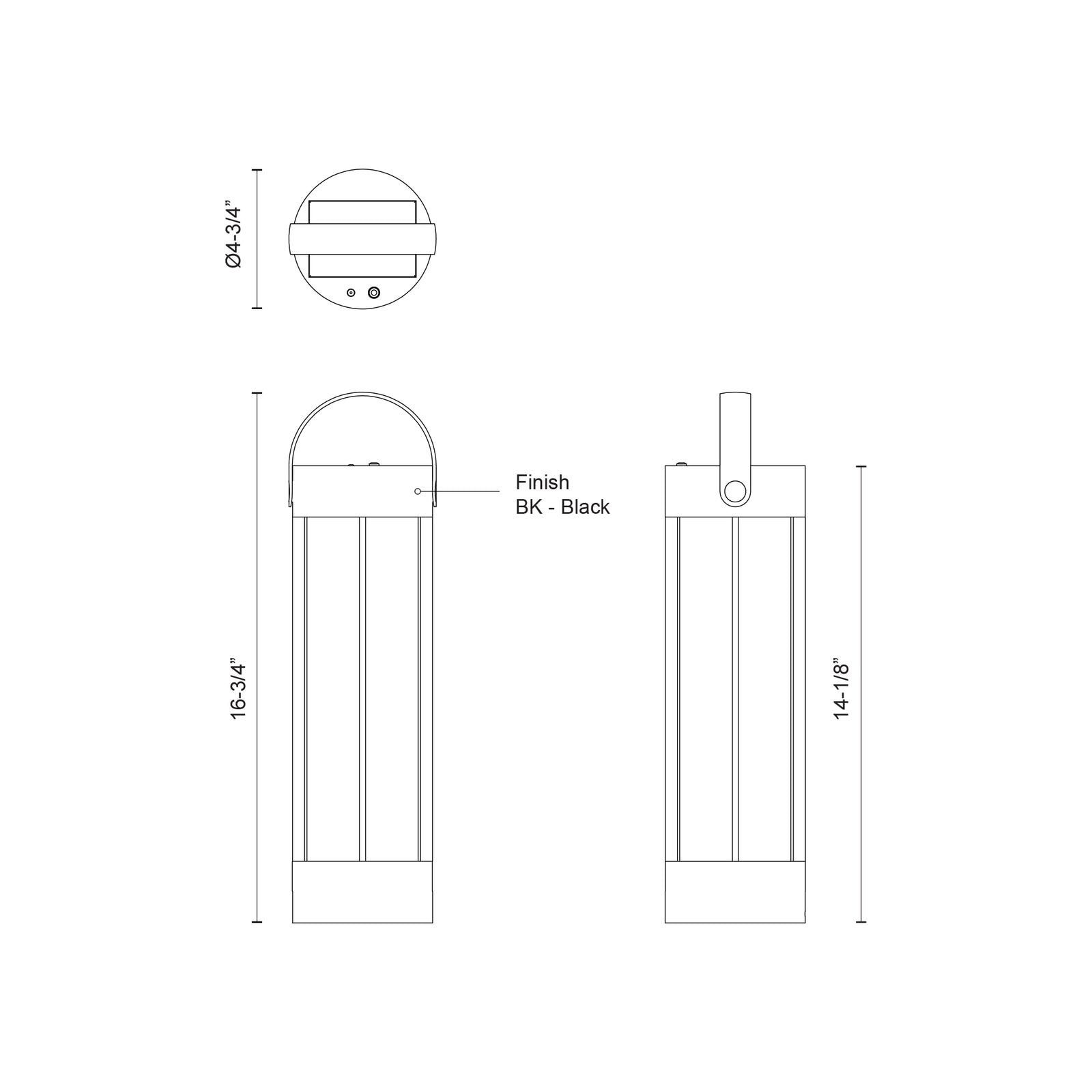 Suara 14-in Black LED Exterior Portable Lamp