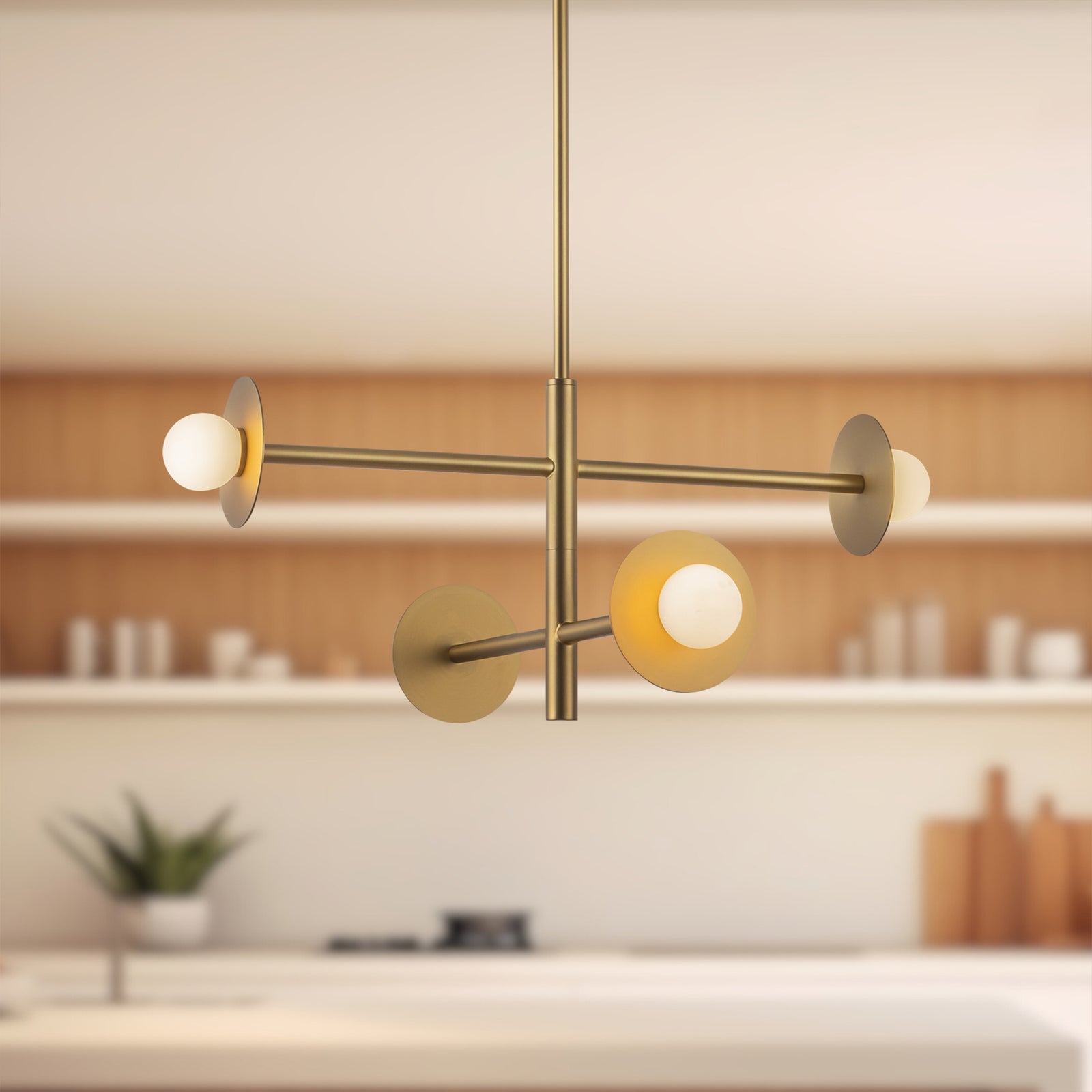 Elixir 22-in Brushed Gold LED Chandelier